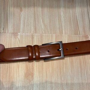 Boconi brown Leather Belt with gunmetal buckle size 42 NWOT